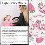 Strawberry Cupcakes and Sweet Treats on Grey Background Seamless  Personalised Custom Name Super Soft Fleece Blanket Bed Sofa Throw