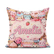 Custom Name Kawaii Sweet Treats Cakes Candy and Cupcakes Collage Square Filled Cushion Throw Pillow Sofa Bed Home Decor Zip Washable UK Made