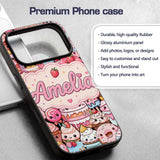Kawaii Sweet Treats Cakes Donuts Printed Design Custom Name Protective Phone Case Mobile Cover Durable Everyday Smartphone Shock Resistant