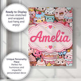 Personalised Name Desserts Cakes Cupcakes Custom  Unique Gift Idea Elegant Feature Canvas Wall Art Print Decor Picture Ready to Hang