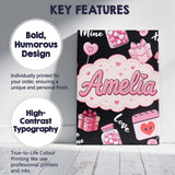 Personalised Name Valentines Love Hearts Custom  Unique Gift Idea Elegant Feature Canvas Wall Art Print Decor Picture Ready to Hang