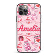 Valentines Love Hearts Gifts Syringe Candy Pink Custom Name Protective Phone Case Mobile Cover Durable Everyday Smartphone Shock Resistant