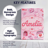 Personalised Name Valentines Love Hearts Custom  Unique Gift Idea Elegant Feature Canvas Wall Art Print Decor Picture Ready to Hang