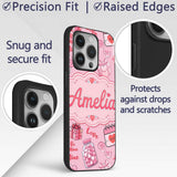 Valentines Love Hearts Gifts Candy Syringe Pink Custom Name Protective Phone Case Mobile Cover Durable Everyday Smartphone Shock Resistant