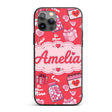 Valentines Love Hearts Gifts Candy Syringe Red Custom Name Protective Phone Case Mobile Cover Durable Everyday Smartphone Shock Resistant