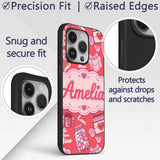 Valentines Love Hearts Gifts Candy Syringe Red Custom Name Protective Phone Case Mobile Cover Durable Everyday Smartphone Shock Resistant