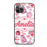 Valentines Love Hearts Gifts Candy Syringe Grey Custom Name Protective Phone Case Mobile Cover Durable Everyday Smartphone Shock Resistant