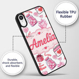 Valentines Love Hearts Gifts Candy Syringe Grey Custom Name Protective Phone Case Mobile Cover Durable Everyday Smartphone Shock Resistant