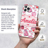 Valentines Love Hearts Gifts Candy Syringe Grey Custom Name Protective Phone Case Mobile Cover Durable Everyday Smartphone Shock Resistant