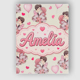 Personalised Name Valentines Love Couple Custom  Unique Gift Idea Elegant Feature Canvas Wall Art Print Decor Picture Ready to Hang