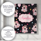 Personalised Name Valentines Love Couple Custom  Unique Gift Idea Elegant Feature Canvas Wall Art Print Decor Picture Ready to Hang