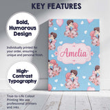 Personalised Name Valentines Love Couple Custom  Unique Gift Idea Elegant Feature Canvas Wall Art Print Decor Picture Ready to Hang