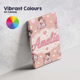Personalised Name Valentines Love Couple Custom  Unique Gift Idea Elegant Feature Canvas Wall Art Print Decor Picture Ready to Hang