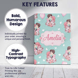 Personalised Name Valentines Love Couple Custom  Unique Gift Idea Elegant Feature Canvas Wall Art Print Decor Picture Ready to Hang