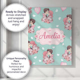 Personalised Name Valentines Love Couple Custom  Unique Gift Idea Elegant Feature Canvas Wall Art Print Decor Picture Ready to Hang