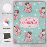 Personalised Name Valentines Love Couple Custom  Unique Gift Idea Elegant Feature Canvas Wall Art Print Decor Picture Ready to Hang