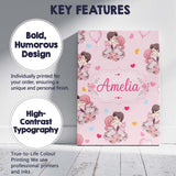 Personalised Name Cute Valentines Couple Custom  Unique Gift Idea Elegant Feature Canvas Wall Art Print Decor Picture Ready to Hang