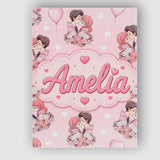 Personalised Name Cute Valentines Couple Custom  Unique Gift Idea Elegant Feature Canvas Wall Art Print Decor Picture Ready to Hang