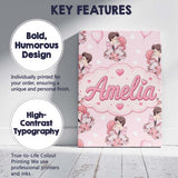 Personalised Name Cute Valentines Couple Custom  Unique Gift Idea Elegant Feature Canvas Wall Art Print Decor Picture Ready to Hang