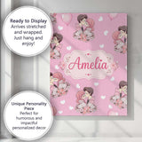 Personalised Name Cute Valentines Couple Custom  Unique Gift Idea Elegant Feature Canvas Wall Art Print Decor Picture Ready to Hang