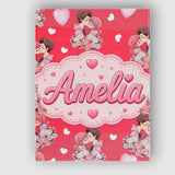 Personalised Name Cute Valentines Couple Custom  Unique Gift Idea Elegant Feature Canvas Wall Art Print Decor Picture Ready to Hang