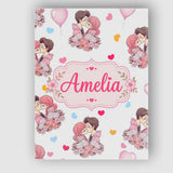 Personalised Name Cute Valentines Couple Custom  Unique Gift Idea Elegant Feature Canvas Wall Art Print Decor Picture Ready to Hang