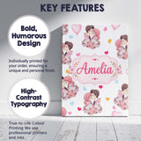 Personalised Name Cute Valentines Couple Custom  Unique Gift Idea Elegant Feature Canvas Wall Art Print Decor Picture Ready to Hang