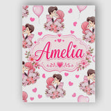 Personalised Name Cute Valentines Couple Custom  Unique Gift Idea Elegant Feature Canvas Wall Art Print Decor Picture Ready to Hang