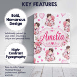 Personalised Name Cute Valentines Couple Custom  Unique Gift Idea Elegant Feature Canvas Wall Art Print Decor Picture Ready to Hang
