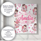 Personalised Name Cute Valentines Couple Custom  Unique Gift Idea Elegant Feature Canvas Wall Art Print Decor Picture Ready to Hang