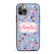 Cute Valentines Couple Love Gifts Hearts Blue Custom Name Protective Phone Case Mobile Cover Durable Everyday Smartphone Shock Resistant