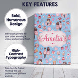 Personalised Name Cute Valentines Couple Custom  Unique Gift Idea Elegant Feature Canvas Wall Art Print Decor Picture Ready to Hang