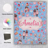Personalised Name Cute Valentines Couple Custom  Unique Gift Idea Elegant Feature Canvas Wall Art Print Decor Picture Ready to Hang