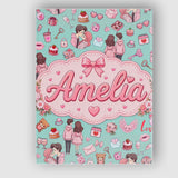 Personalised Name Cute Valentines Couple Custom  Unique Gift Idea Elegant Feature Canvas Wall Art Print Decor Picture Ready to Hang