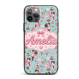 Cute Valentines Couple Love Gifts Hearts Mint Custom Name Protective Phone Case Mobile Cover Durable Everyday Smartphone Shock Resistant