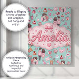 Personalised Name Cute Valentines Couple Custom  Unique Gift Idea Elegant Feature Canvas Wall Art Print Decor Picture Ready to Hang