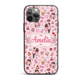 Cute Valentines Couple Love Gifts Light Pink Custom Name Protective Phone Case Mobile Cover Durable Everyday Smartphone Shock Resistant