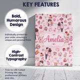 Personalised Name Cute Valentines Couple Custom  Unique Gift Idea Elegant Feature Canvas Wall Art Print Decor Picture Ready to Hang
