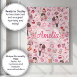 Personalised Name Cute Valentines Couple Custom  Unique Gift Idea Elegant Feature Canvas Wall Art Print Decor Picture Ready to Hang