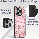 Cute Valentines Couple Love Gifts Light Pink Custom Name Protective Phone Case Mobile Cover Durable Everyday Smartphone Shock Resistant