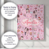 Personalised Name Cute Valentines Couple Custom  Unique Gift Idea Elegant Feature Canvas Wall Art Print Decor Picture Ready to Hang