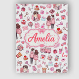 Personalised Name Cute Valentines Couple Custom  Unique Gift Idea Elegant Feature Canvas Wall Art Print Decor Picture Ready to Hang
