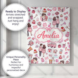 Personalised Name Cute Valentines Couple Custom  Unique Gift Idea Elegant Feature Canvas Wall Art Print Decor Picture Ready to Hang