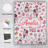 Personalised Name Cute Valentines Couple Custom  Unique Gift Idea Elegant Feature Canvas Wall Art Print Decor Picture Ready to Hang