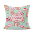 Custom Name Teddy Bears Hearts Balloons Gifts Valentines Pattern Square Filled Cushion Throw Pillow Sofa Bed Home Decor Zip Washable UK Made