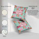 Custom Name Teddy Bears Hearts Balloons Gifts Valentines Pattern Square Filled Cushion Throw Pillow Sofa Bed Home Decor Zip Washable UK Made