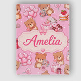 Personalised Name Cute Teddy Bears Hearts Custom  Unique Gift Idea Elegant Feature Canvas Wall Art Print Decor Picture Ready to Hang