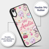 Cute Cupid Angels Hearts Sweets Printed Design Custom Name Protective Phone Case Mobile Cover Durable Everyday Smartphone Shock Resistant