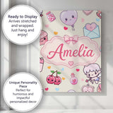 Personalised Name Cute Cupid Angels Hearts Custom  Unique Gift Idea Elegant Feature Canvas Wall Art Print Decor Picture Ready to Hang