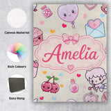 Personalised Name Cute Cupid Angels Hearts Custom  Unique Gift Idea Elegant Feature Canvas Wall Art Print Decor Picture Ready to Hang